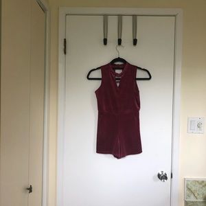 Red velvet romper from Maddie